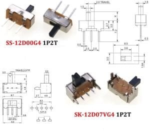 70 Adet Sürgülü Anahtar Switch Seti Smd Dip 8 Çeşit Şeffaf Çantada