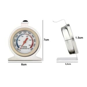Metal Fırın Termometresi Analog 50-300°C / 100-600°F Paslanmaz Oven Thermometer