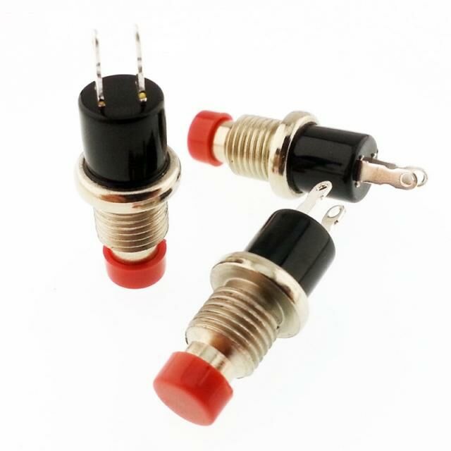 Ters Buton Yuvarlak Kırmızı Metal 7mm Diafon Tip Ic-178 ( Kapalı Kontak )