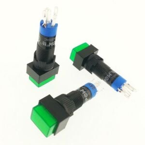 Onpow LAS4J-11/G Buton 24V Yeşil Işıklı M8 Dikdörtgen