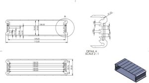 AK-AL-113-5  112x30x53 Gri Alüminyum Profil Kutu
