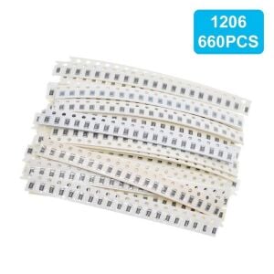 660 Adet 1R/1Mr 1206 Kılıf Smd Direnç Seti %1 33 Farklı Değerde Şeffaf Poşette