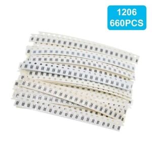 660 Adet 1R/1Mr 1206 Kılıf Smd Direnç Seti %1 33 Farklı Değerde Şeffaf Poşette