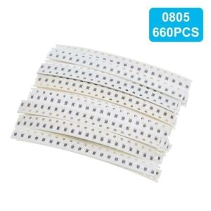 660 Adet 1R/1Mr 0805 Kılıf Smd Direnç Seti %1 33 Farklı Değerde Şeffaf Poşette