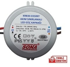 LED DRİVER 1Wx10-18 IP67 KRB KAPALI KRB30-350KY 36-75V 350ma YUVARLAK