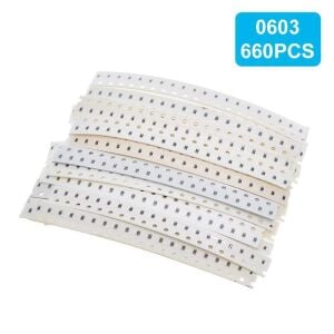 660 Adet 1R/1Mr 0603 Kılıf Smd Direnç Seti %1 33 Farklı Değerde Şeffaf Poşette