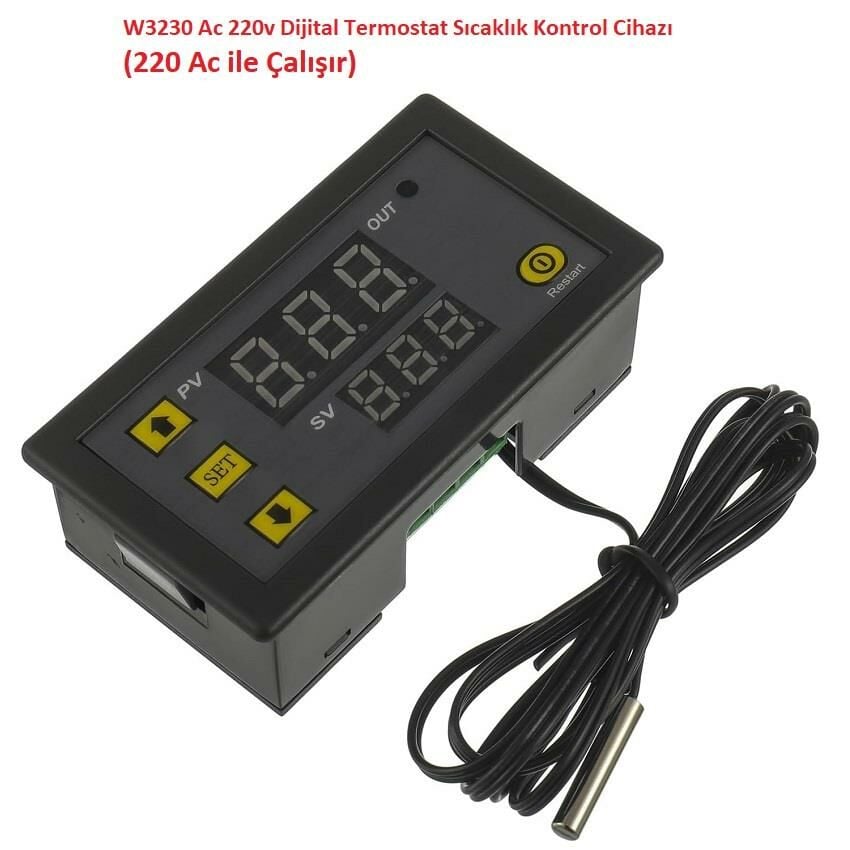 W3230 Ac 220v Dijital Termostat Sıcaklık Kontrol Cihazı (220 Ac ile Çalışır)