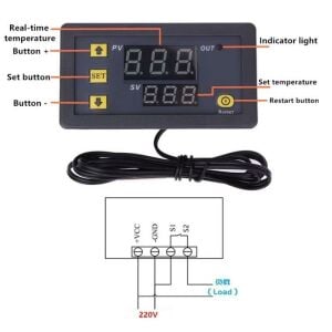 W3230 Ac 220v Dijital Termostat Sıcaklık Kontrol Cihazı (220 Ac ile Çalışır)
