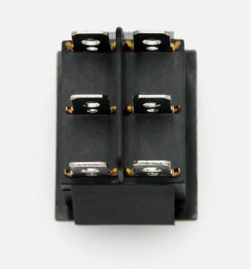 Buton Siyah Mom Off Mom (Momentary) Işıksız 6 Pin 16a 250v Kcd2 / Ic-111(2 Yöne Yaylı Tip)