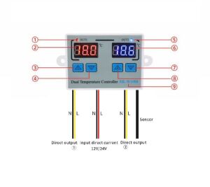 XK-W1099 12V Dc Dijital Termostat Sıcaklık ve Nem Kontrol Cihazı (12v Dc ile Çalışır)