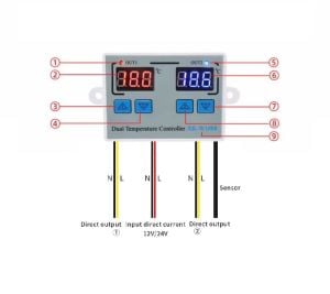 XK-W1099 12V Dc Dijital Termostat Sıcaklık ve Nem Kontrol Cihazı (12v Dc ile Çalışır)