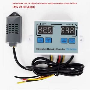 XK-W1099 24V Dc Dijital Termostat Sıcaklık ve Nem Kontrol Cihazı (24v Dc ile Çalışır)
