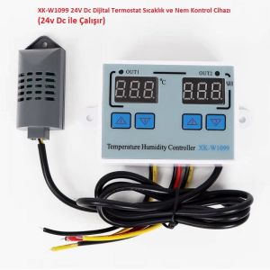 XK-W1099 24V Dc Dijital Termostat Sıcaklık ve Nem Kontrol Cihazı (24v Dc ile Çalışır)
