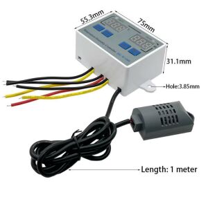 XK-W1099 24V Dc Dijital Termostat Sıcaklık ve Nem Kontrol Cihazı (24v Dc ile Çalışır)