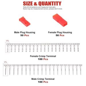 300 Adet Jst Sm Konnektör Seti 2,54mm 2-5 Pim Takım 4 Çeşit Şeffaf Çantada