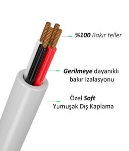Noise EL300/BM300 İphone Şarj ve Data Kablosu 3 metre 2,4A