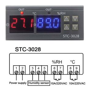 Stc-3028 Dijital Sıcaklık ve Nem Kontrol Termometresi 220v Rc-10065