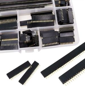 120 Adet Header Seti 2,54mm Dişi 4-20 Pin 8 Çeşit Şeffaf Çantada