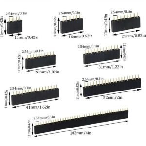 120 Adet Header Seti 2,54mm Dişi 4-20 Pin 8 Çeşit Şeffaf Çantada