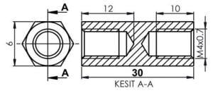 DİSTANS  METAL  AK-YP-4030  METRİK 4  30mm  DİŞİ - DİŞİ YÜKSELTEÇ