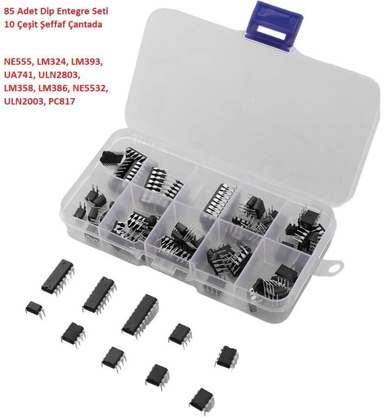 85 Adet Dip Entegre Seti 10 Çeşit Şeffaf Çantada