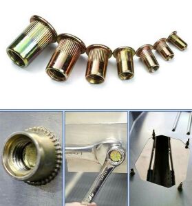 165 Adet Flanşlı Somun Perçin Seti 7 Çeşit Şeffaf Çantada