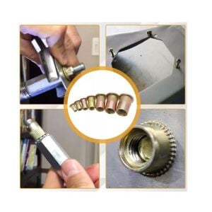 165 Adet Flanşlı Somun Perçin Seti 7 Çeşit Şeffaf Çantada