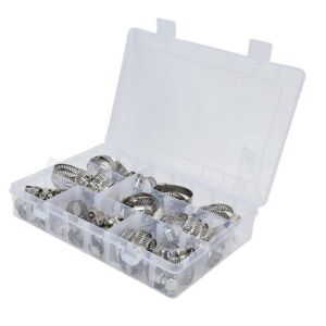 60 Adet Ayarlı Boru Hortum Kelepçesi Metal 7 Çeşit Plastik Çantada