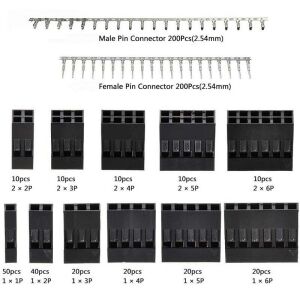 620 Adet Dupont Jst Konnektör Seti 2,54mm 1-12 Pin Takım 11 Çeşit Şeffaf Çantada