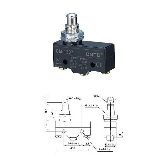 Switch CNTD CM-1307 Basmalı Kalın Pim Mikro Switch