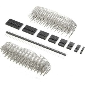 670 Adet Dupont Jst Konnektör ve 40 lı Pin Header Seti 2,54mm 1-10 Pin 9 Çeşit Şeffaf Çantada