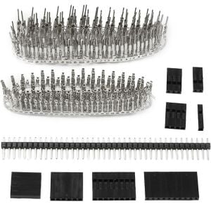 670 Adet Dupont Jst Konnektör ve 40 lı Pin Header Seti 2,54mm 1-10 Pin 9 Çeşit Şeffaf Çantada