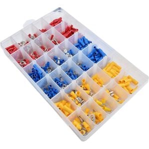 480 Adet Kablo Pabuç Terminal Seti İzoleli 30 Çeşit Şeffaf Çantada