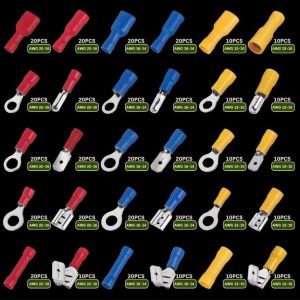 480 Adet Kablo Pabuç Terminal Seti İzoleli 30 Çeşit Şeffaf Çantada