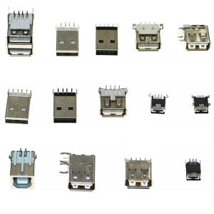 82 Adet Usb Soket Seti Pcb Tip 14 Çeşit Şeffaf Çantada