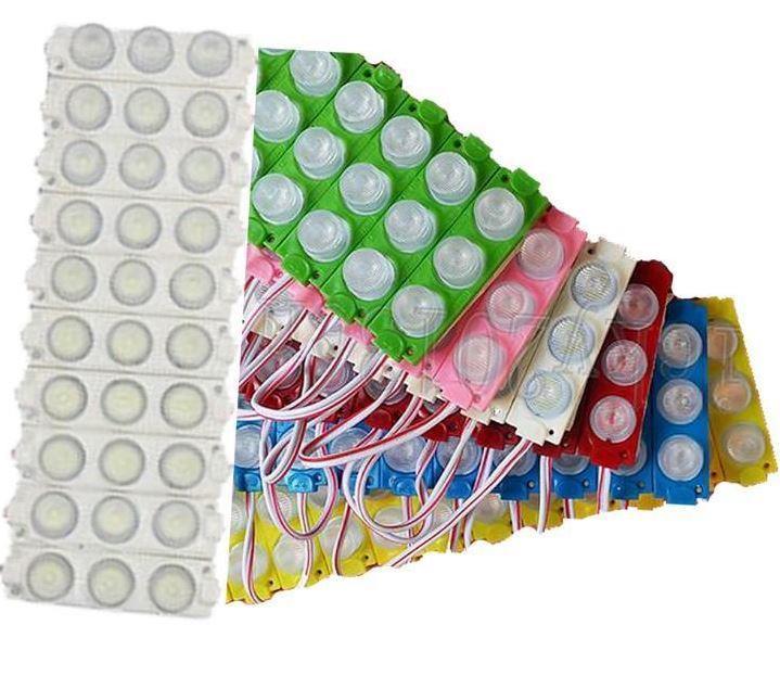 LED-Modül ÜÇLÜ BÜYÜK MERCEKLİ 3W YEŞİL  3030 smd  LEDLİ 12V DC