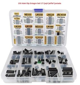 150 Adet Dip Entegre Seti 17 Çeşit Şeffaf Çantada