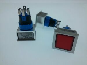 Onpow LAS1-AWF-22/R Buton 24V Kırmızı Işıklı M16 Kare