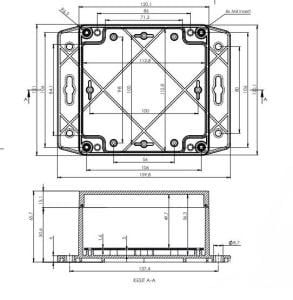 AK-SF-230  160x120x65 ABS IP65 Montaj Ayaklı Contalı Kutu