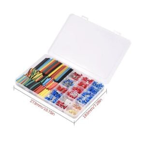 350 Adet Kablo Pabuç Terminal ve 328 Parça Makaron Seti Şeffaf Çantada