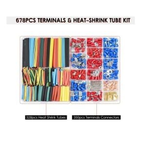 350 Adet Kablo Pabuç Terminal ve 328 Parça Makaron Seti Şeffaf Çantada