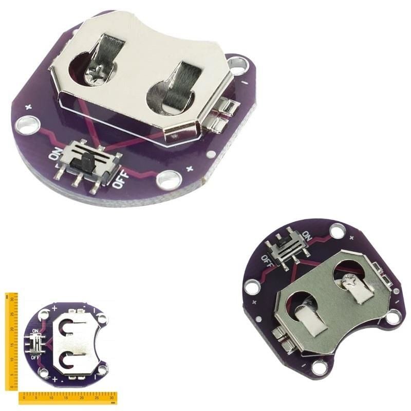 Pil Yuvası Modülü 2032 tip Pcb 2 Pinli Yatık Anahtarlı