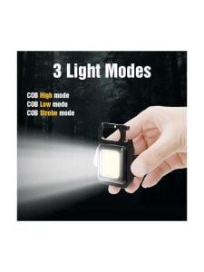 Cob LED Mini Anahtarlık Fener 500 Lümen Şarjlı Mıknatıslı