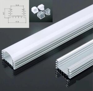 Boş Led Armatür Kasası Alüminyum 1 Metre Profil Beyaz Kapak Tam Takım Ledsiz (5 adet fiyatı)