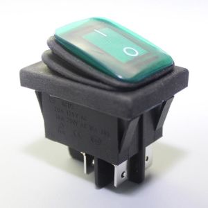 ANAHTAR BÜYÜK ON ~ OFF KÖRÜKLÜ YEŞİL  IŞIKLI 4 PİN  MK-721  IC-104W