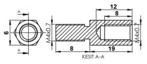 DİSTANS  METAL  AK-YP-4119  METRİK 4  19 mm  ERKEK - DİŞİ  YÜKSELTEC