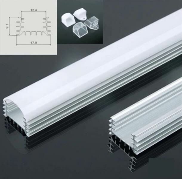 Boş Led Armatür Kasası Alüminyum 1 Metre Profil Beyaz Kapak Tam Takım Ledsiz (5 adet fiyatı)