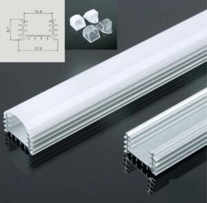 Boş Led Armatür Kasası Alüminyum 1 Metre Profil Şeffaf Kapak Tam Takım Ledsiz (5 adet fiyatı)