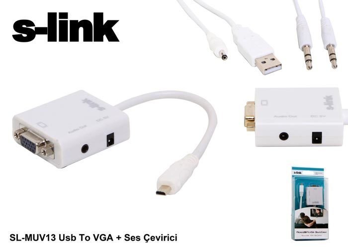 S-LİNK SL-MUV13 MİCRO USB TO VGA ÇEVİRİCİ