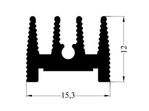 Alüminyum Soğutucu TO-220 Kılıf Eloksalsız 25 mm  m3 Pasolu 57AS2,5